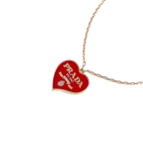 prada milano red heart necklace|prada gold jewelry.